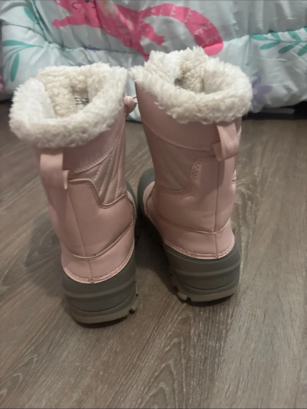 all in motion Pink and Gray Kids Insulated Snow Boots